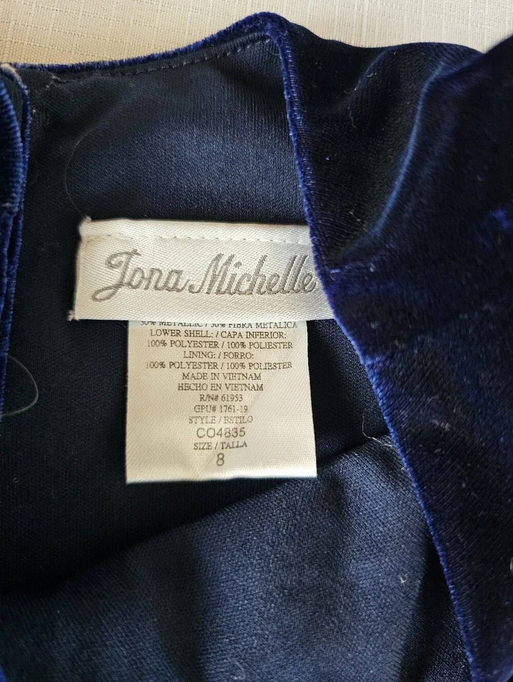 Jona Michelle Sapphire Blue Party Dress Girls Size 8 Ruffles Glitter & Flare EUC